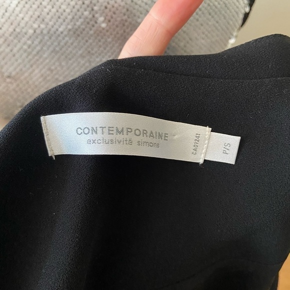 Simons CONTEMPORAINE Black Embroidered bomber jacket size small. - Picture 13 of 17